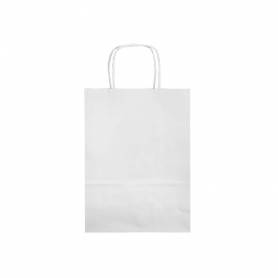 Bolsa papel q-connect celulosa blanco xs con asa retorcida 180x240x80 mm