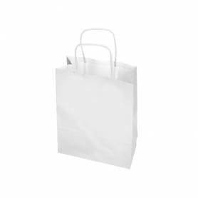 Bolsa papel q-connect celulosa blanco xs con asa retorcida 180x240x80 mm