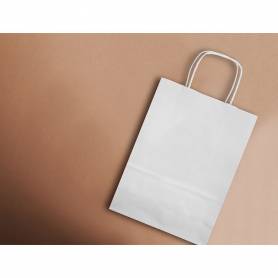 Bolsa papel q-connect celulosa blanco s con asa retorcida 240x320x10 mm