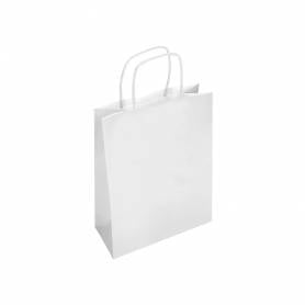 Bolsa papel q-connect celulosa blanco s con asa retorcida 240x320x10 mm