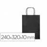 Bolsa papel q-connect celulosa negro s con asa retorcida 240x320x10 mm - KF03747