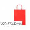 Bolsa papel q-connect celulosa rojo m con asa retorcida 270x370x12 mm - KF03751