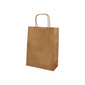 Bolsa papel q-connect celulosa natural liso l con asa retorcida 320x400x14 mm