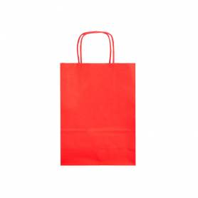 Bolsa papel q-connect celulosa rojo l con asa retorcida 320x400x14 mm