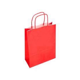 Bolsa papel q-connect celulosa rojo l con asa retorcida 320x400x14 mm