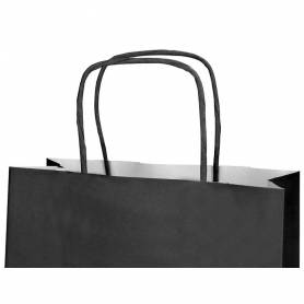 Bolsa papel q-connect celulosa negro l con asa retorcida 320x400x14 mm