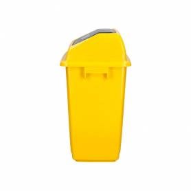 Papelera contenedor q-connect plastico con tapa de balancin 20 litros amarillo 340x240x450 mm