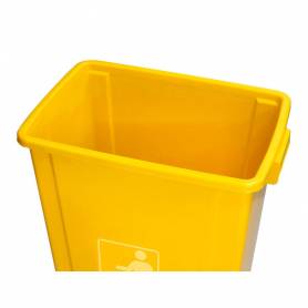 Papelera contenedor q-connect plastico con tapa de balancin 20 litros amarillo 340x240x450 mm