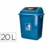 Papelera contenedor q-connect plastico con tapa de balancin 20 litros 340x240x450 mm azul - KF10063