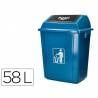 Papelera contenedor q-connect plastico con tapa de balancin 58 litros 470x330x760 mm azul - KF10061