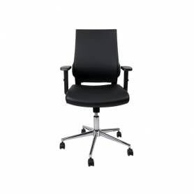 Silla giratoria q-connect respaldo medio de similpiel regulable en altura 980+100x630x625 mm color negro