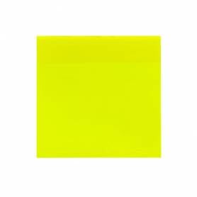 Bloc de notas adhesivas quita y pon q-connect 76x76 mm removible plastico translucido amarillo neon con 50 hojas