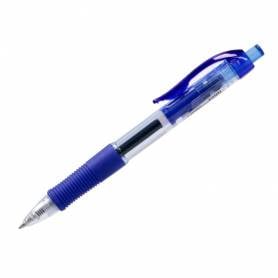 Boligrafo q-connect sigma retractil con sujecion de caucho tinta gel 0,5 mm color azul