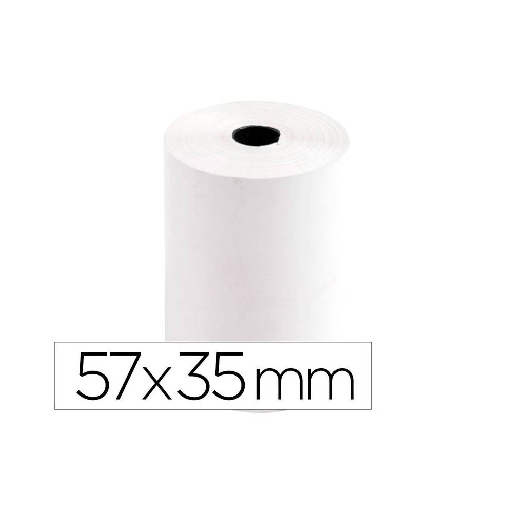 Rollo sumadora termico q-connect 57 mm ancho x 35 mm diametro para tpv sin bisfenol a papel de 70 g/m2