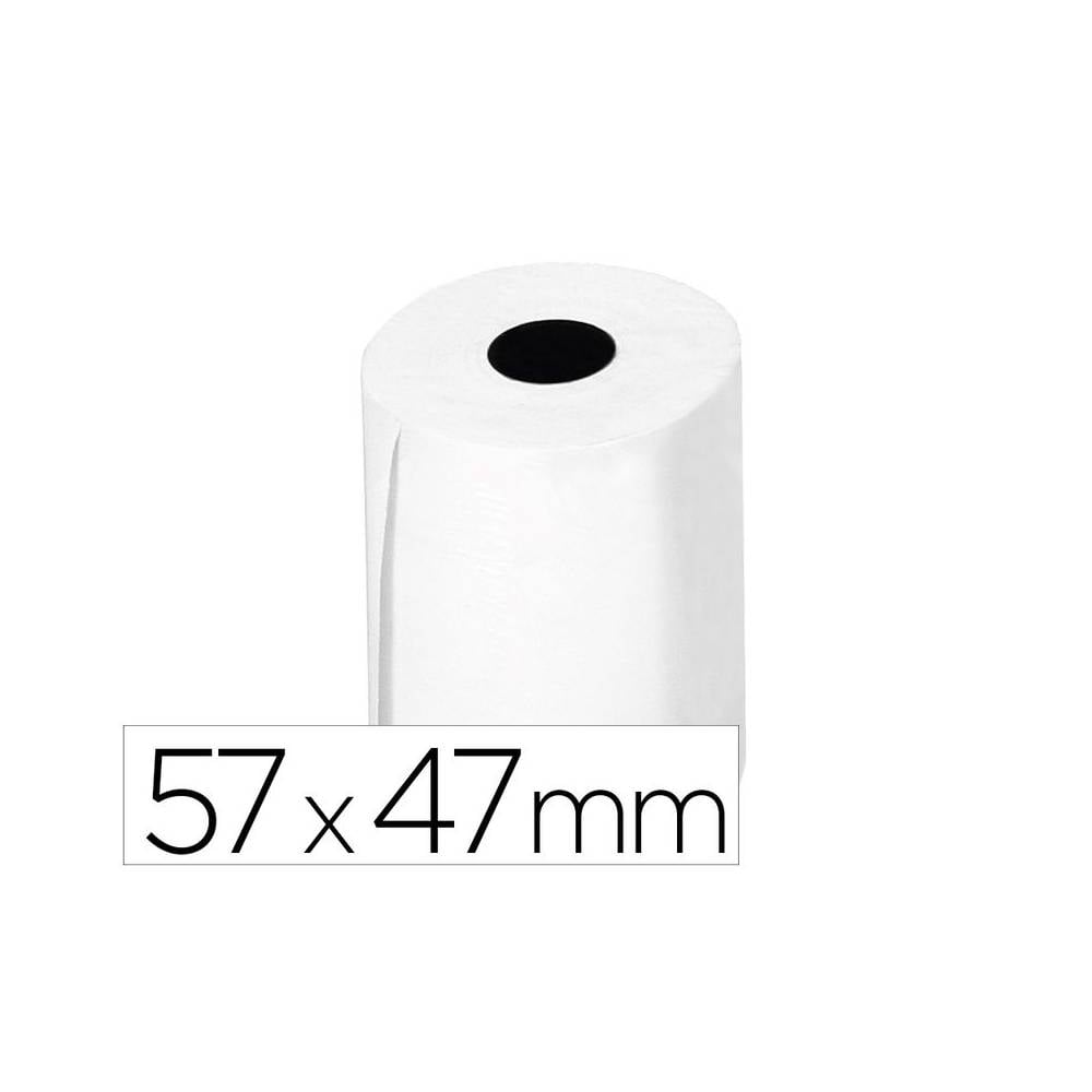 Rollo sumadora termico q-connect 57 mm ancho x 47mm diametro para tpv sin bisfenol a papel de 70 g/m2