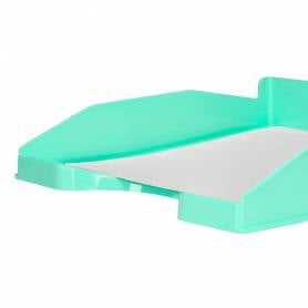 Bandeja sobremesa plastico q-connect verde menta opaco 240x70x340mm