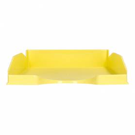 Bandeja sobremesa plastico q-connect amarillo pastel opaco 240x70x340mm