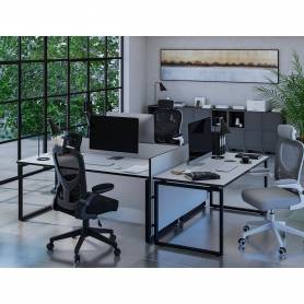 Silla q-connect ergonomica pal ermo malla base nylon alt max 1300 anc 610 prof 600 ruedas premium color blanco negro