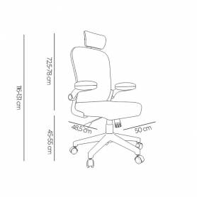 Silla q-connect ergonomica pal ermo malla base nylon alt max 1300 anc 610 prof 600 ruedas premium color blanco negro