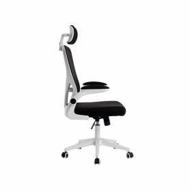 Silla q-connect ergonomica pal ermo malla base nylon alt max 1300 anc 610 prof 600 ruedas premium color blanco negro