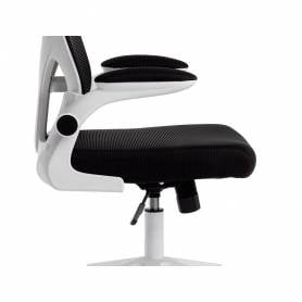 Silla q-connect ergonomica pal ermo malla base nylon alt max 1300 anc 610 prof 600 ruedas premium color blanco negro