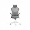 Silla q-connect ergonomica pal ermo malla base nylon alt max 1300 anc 610 prof 600 ruedas premium color blanco gris - KF04636