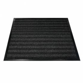 Alfombra para suelo q-connect premium para interiores antideslizante fibra polipropileno y fieltro gris 90x150 cm