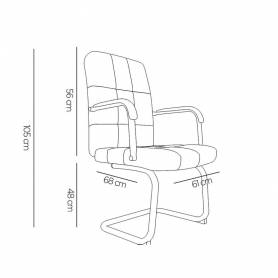 Silla q-connect escritorio pia ve simil piel base metalica alt max 1050 anc 610 prof 680 color blanco