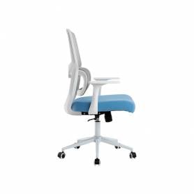 Silla q-connect oficina lucca malla base metalica alt max 1090 anc 700 prof 650 ruedas premium color blanco gris azul