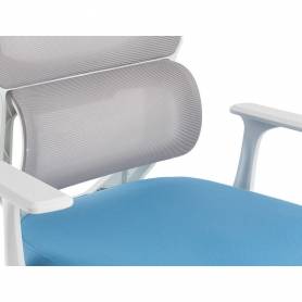 Silla q-connect oficina lucca malla base metalica alt max 1090 anc 700 prof 650 ruedas premium color blanco gris azul