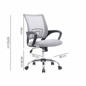 Silla q-connect oficina siena malla base metalica alt max 1000 anc 560 prof 570 ruedas premium color blanco gris