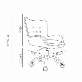 Silla q-connect escritorio mes sina base metalica alt max 960 anc 570 prof 620 ruedas premium color negro