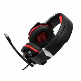 Auricular q-connect gaming con microfono ajustable e iluminacion led color negro