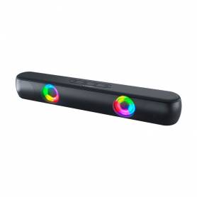 Barra de sonido q-connect bluetooth con iluminacion led y control de volumen color negro