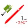 Boligrafo liderpapel gummy touch retractil 1,0 mm tinta roja - BO09