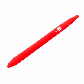 Boligrafo liderpapel gummy touch retractil 1,0 mm tinta roja