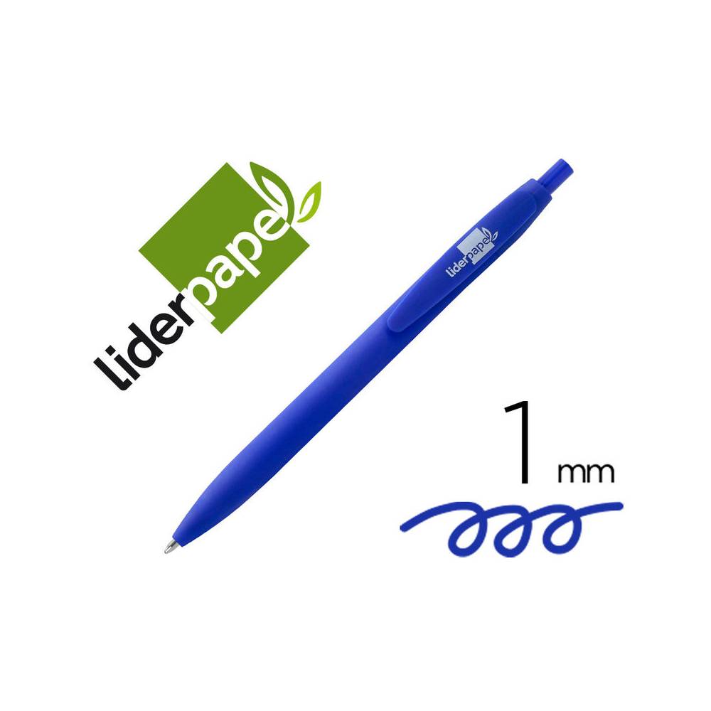 Boligrafo liderpapel soft touch retractil 1,0 mm tinta azul