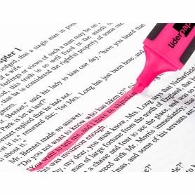 Rotulador liderpapel mini fluorescente rosa