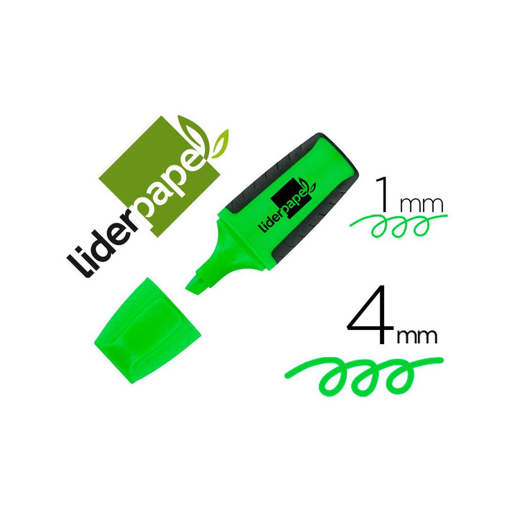 Rotulador liderpapel mini fluorescente verde