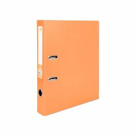 Archivador de palanca liderpapel folio documenta forrado pvc con rado lomo 52 mm naranja compresor metalico