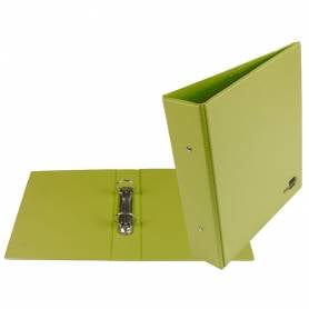 Carpeta de 2 anillas 40 mm redondas liderpapel a5 carton forrado pvc verde pistacho