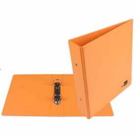 Carpeta de 2 anillas 40 mm redondas liderpapel a5 carton forrado pvc naranja