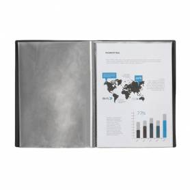 Carpeta liderpapel escaparate 50 fundas pvc folio negro