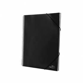 Carpeta liderpapel escaparate con espiral 80 fundas polipropileno din a4 negro