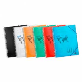 Carpeta liderpapel escaparate con espiral 60 fundas polipropileno din a4 negro