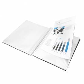 Carpeta liderpapel escaparate con espiral 30 fundas polipropileno din a4 negro