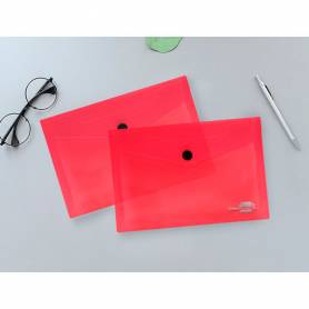 Carpeta liderpapel dossier broche polipropileno din a6 rojo transparente