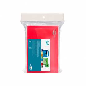 Carpeta liderpapel dossier broche polipropileno din a6 rojo transparente