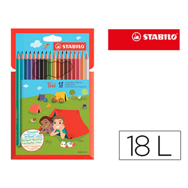 Lapices de colores stabilo trio slim caja de 18 colores