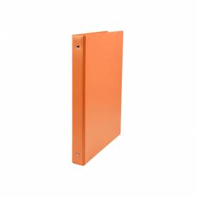 Carpeta liderpapel 4 anillas 25 mm redondas plastico folio color naranja